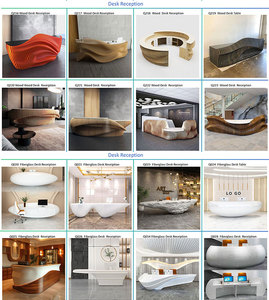 Muebles de arte moderno, mostrador de recepción de fibra de vidrio, diseño curvo personalizado, mostrador moderno para oficina, vestíbulo, hotel, salón. - Product Image 6