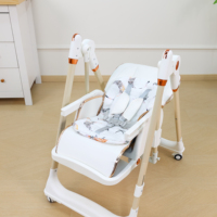 Nouvelle chaise haute pliable et inclinable en plastique pour bébé de 0 à 36 mois avec double plateau amovible