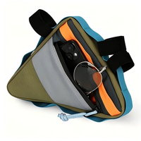 Sacoche de cadre de vélo triangulaire imperméable Ripstop 2L en cuir synthétique microfibre, pochette de rangement pour cyclisme avec fermeture éclair