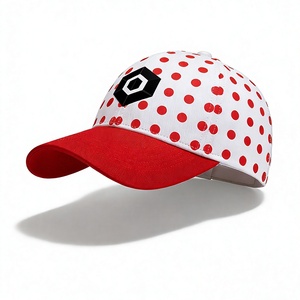 OEM Custom Cheap Price White Red Baseball Cap 6-Panel Adjustable Unisex Mesh Polyester/Cotton 3D Embroidery Logo Front - Product Image 1