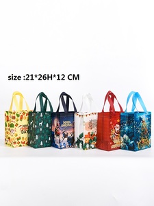 Christmas Folding Candy Tote Nonwoven <strong>Eco</strong>-<strong>Friendly</strong> Supermarket <strong>Bag</strong> Cartoon Printed <strong>Loot</strong> <strong>Bags</strong> for Gifts and Promotions
