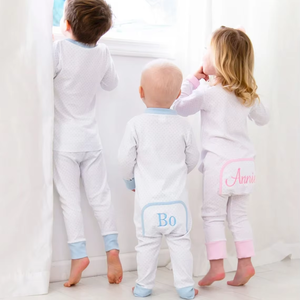 Set <span class=keywords><strong>Pigiama</strong></span> Coordinato a Pois per Fratelli, Tutina con Apertura Posteriore per Neonati e Bambini, <span class=keywords><strong>Pigiama</strong></span> Coordinato con Monogramma per Bambini e <span class=keywords><strong>Bambine</strong></span> - Product Image 1
