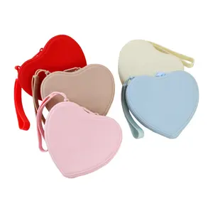 Women Small Wallet Ladies Mini Heart-shaped Wallet Cute Girl Silicone Coin Purse Female Wallet Coin Pouch