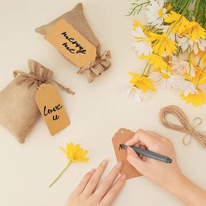 Custom Eco-friendly Natural Jute Christmas Drawstring Gift Bags with Burlap Pouches <b>String</b> Camel Color Custom Logo Wholesale - Product Image 3