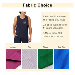 Camiseta deportiva personalizada para gimnasio para hombre, 95% algodón, 5% licra, transpirable, deportivo, holgado, de alta elasticidad, chaleco informal de punto, respetuoso con el medio ambiente - Product Image 2