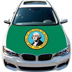 Bandera para Coche al por Mayor y Bandera para Capó de Coche de 4x5 pies, Bandera del Estado de Washington de los Estados Unidos, Bandera Termotransferible para Capó de Motor, para Uso Exterior en Automóviles - Product Image 1