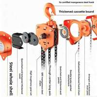 Palans à chaîne manuels de 0,5 tonne, petite taille, chaîne G80, hauteur de levage de 2,5 mètres, pour utilisation en atelier industriel