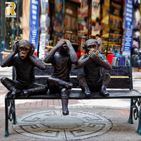 Escultura de Mono de Bronce de Tamaño Real MILY, Decoración Fundida en Cobre y Latón