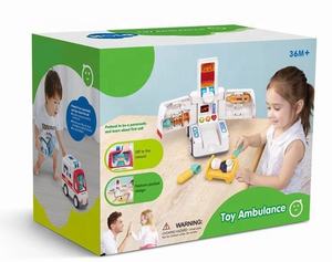Jouet musical éducatif pour bébé en plastique Konig Kids, ambulance électrique avec lumières et fonction de poussée, jouets pour bébé - Product Image 4