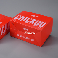 Emballage de fast-food coréen poulet frit à emporter boîte togo avec puce de hamburger en papier plié avec logo personnalisé