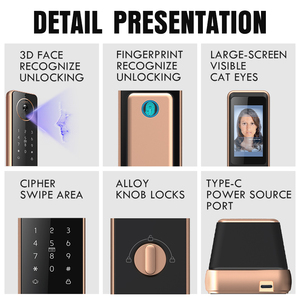 Serrure intelligente Locstar, serrure électrique, application Tuya <span class=keywords><strong>Zigbee</strong></span>, serrure de porte intelligente numérique extérieure avec caméra - Product Image 6