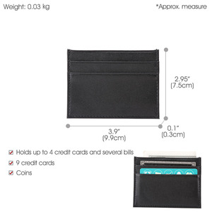 PULIZIA E RIASSETTO Uomo Logo Personalizzato Doppio Lato Sottile <span class=keywords><strong>Nero</strong></span> del Cuoio Genuino del Supporto di Carta di Credito Titolare Della Carta - Product Image 3