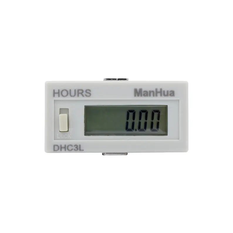 Manhua เครื่องวัดชั่วโมงดิจิตอลจอแสดงผล LCD 8เครื่องพร้อมแหล่งจ่ายไฟเครื่อง DHC3L ตัวนับขนาดเล็ก