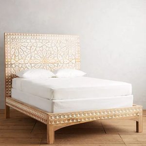 Contemporary Mango Wood King Size <b>Bed</b> Solid Wood <b>Frame</b> Natural Hardwood <b>Bed</b> for Premium Bedroom Furniture Export Quality - Product Image 3