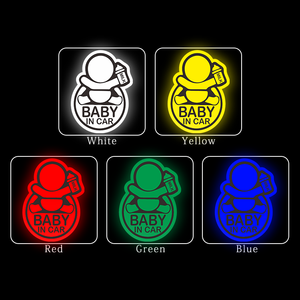 Etiqueta engomada del coche del bebé reflectante negro del tamaño personalizado <span class=keywords><strong>a</strong></span> <span class=keywords><strong>bordo</strong></span> varios colores luminosos <span class=keywords><strong>para</strong></span> la decoración personalizada del coche - Product Image 4