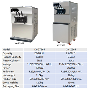 เครื่องทำน้ำแข็ง 25-28 ลิตร/ชม. อัตโนมัติ เครื่องทำไอศกรีมซอฟต์เสิร์ฟ เครื่องทำเดลโด้เชิงพาณิชย์ ตัวเครื่องทำจากสแตนเลสทั้งหมด - Product Image 3