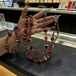 Lampe de nuit détachable en résine de haute qualité, design original, luxe, tressée, <span class=keywords><strong>perle</strong></span>, téléphone portable, longue chaîne, style bandoulière, portable - Product Image 1