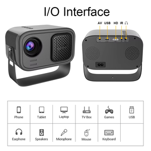 โปรเจคเตอร์ขนาดเล็ก สมาร์ททีวี WIFI พกพา โฮมเธียเตอร์ ซีนีม่า รองรับ Android IOS โทรศัพท์มือถือ ฉายวิดีโอ 4k โปรเจคเตอร์ LED - Product Image 6