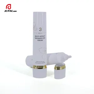 Diameter 22mm Oval White Plastic Cosmetic Eye Cream Tube with Silkscreen Printing Face Cream Lotion Packaging 5 Layers EVOH Tube