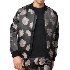 Chaqueta Bomber de Invierno con Cierre y Estampado Floral Personalizado OEM, Chaqueta Casual con Cierre y Serigrafía para Hombre - Product Image 1