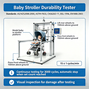 Machine d'essai de poussette pour bébé ASTM F833 BSL1996 EN1888, <span class=keywords><strong>testeur</strong></span> de fatigue du poignée de poussette pour bébé - Product Image 2