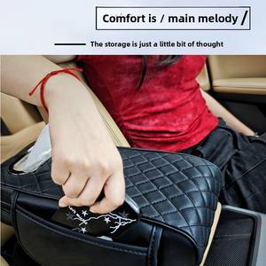 Tapis d'accoudoir central universel multifonction en ABS Intérieur de voiture Intérieur de siège en cuir Poches latérales Papier Modification intérieure - Product Image 3