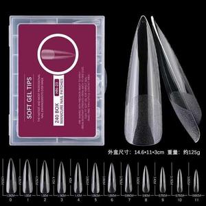 240 <span class=keywords><strong>Uñas</strong></span> Postizas <span class=keywords><strong>Extra</strong></span> <span class=keywords><strong>Largas</strong></span> Tamaño XXL, Ecológicas, de ABS, Diseño Cuadrado Almendrado, Semi Mate, Sin Rastro - Product Image 5