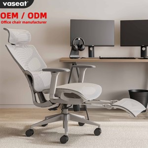 Kursi Kantor Modern Terbaik Murah Nyaman Ergonomis Gas Lift Kursi Bos Dudukan Jala Sandaran Kaki Rebah Desain Kursi Kantor Model Tempat Tidur - Product Image 1