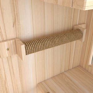 Descuento Limitado Villa de Lujo de Diseño Moderno para Gatos Grandes, Transpirable de <span class=keywords><strong>Madera</strong></span> y Vidrio, Casa para Mascotas Gatos - Product Image 4