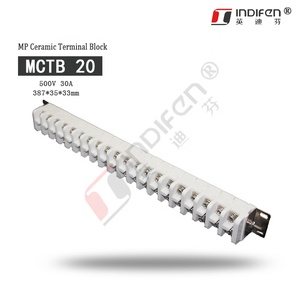 Bloc de jonction céramique INDIFEN <span class=keywords><strong>MCTB</strong></span> 20, connecteur en matériau PA, type rail DIN, applications électriques - Product Image 4