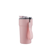 Recién llegado, taza de viaje reutilizable de 12oz y 16oz, vaso recubierto de polvo, vacío, tornillo caliente y frío, vaso de café con sublimación superior abatible
