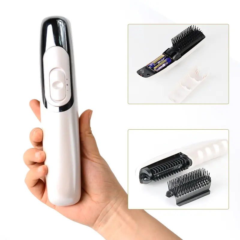 custom logo private label hair growth head massage scalp comb high quality electric Vibrating hair combs with led lights