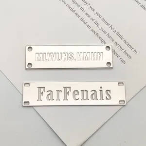 Etiqueta de metal personalizada para bolso, etiqueta de logotipo para muebles, pequeño lote