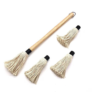 <b>Bbq</b> Grilling Mop Rubberwood Handle Reusable Oil <b>Brush</b> For Cooking Baking Barbecue - Product Image 1
