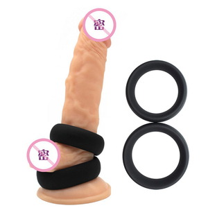 Anillo para Pene de Silicona Negra, Juego de Anillos para Retrasar la Eyaculación, Accesorio Sexual Masculino, Juguete Sexual para Adultos para Hombres - Product Image 2
