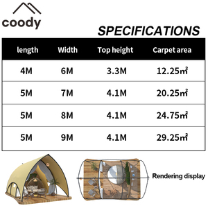 Carpa de Lujo Coody Fanchuan, Carpa de Hotel de Lujo, Carpa de Glamping de Playa con Lona Impermeable para las Cuatro Estaciones, para Campamentos y Resorts - Product Image 4