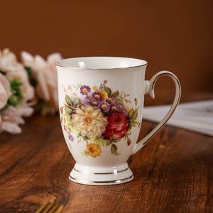 High-value Vintage Floral Coffee Cup and Saucer, Light Luxury Gold Rim Afternoon <b>Tea</b> Ceramic Cup, Court Style <b>Tea</b> <b>Set</b> - Product Image 3