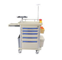 Chariot d'urgence multifonctionnel pour hôpital, chariot d'ambulance, mobilier hospitalier, tiroir coloré, 750*480*920mm, capacité de charge 200KG