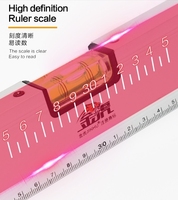 Ruban à mesurer en aluminium Jinhu avec niveau à bulle, graduation métrique, 30 cm-1 m
