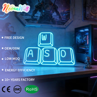 Fabricant d'enseignes néon personnalisées Neonawall, enseigne néon LED pour clavier WASD, lumière décorative murale USB pour salle de jeux, décoration de fête à domicile
