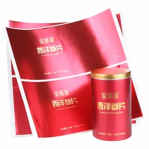 Factory Direct Custom Printing Metal Can Label American Ginseng Slices Labels Iron Container Self Adhesive Sticker