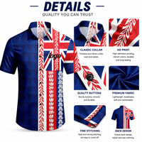 Camisa Hawaiana de Diseño Personalizado de las Islas Cook, Camisa Polinesia Aloha, Camisa con Estilo de Bandera Tribal de las Islas del Pacífico para Hombres, Mujeres y Jóvenes