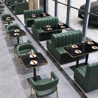 Ensembles de meubles de restaurant écologiques et durables, tables et chaises, sièges en cuir PU pour usage commercial