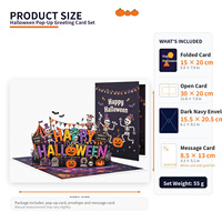 Cartes de vœux créatives pliables 3D Citrouille et Chèvre pour Halloween 2026, idéales pour la vente en gros