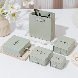 Çevre dostu karton kağıt sürgülü çekmece mücevher kutusu yüzük küpe bilezik kutusu kolye için ambalaj kutusu-takı - Product Image 5