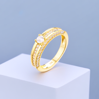 Ensemble de bagues de fiançailles QX à double couche en argent sterling 925, forme ovale, saphir blanc, empilables, pour femme, cadeau