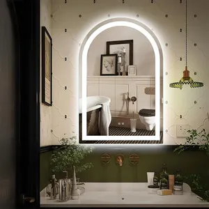 New Design Room Decor Frameless Arched Smart Led Makeup Vanity Mirror Pocket Led Mirror Led Mirror Full Body Miroir Espejo