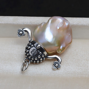 Pendentif Yintai en argent S925, Dieu de la richesse, pour femmes, 13-17, grande perle baroque, accessoire de bijoux DIY, 4070 - Product Image 4