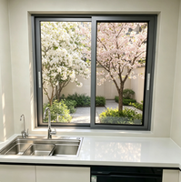 Fenêtres coulissantes en aluminium à double vitrage trempé avec moustiquaire pour la sécurité et la ventilation des maisons et appartements modernes