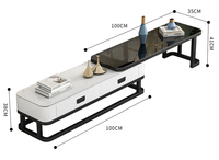 Ensemble de meubles de salon, meuble TV et table basse, style moderne et luxueux, simple
